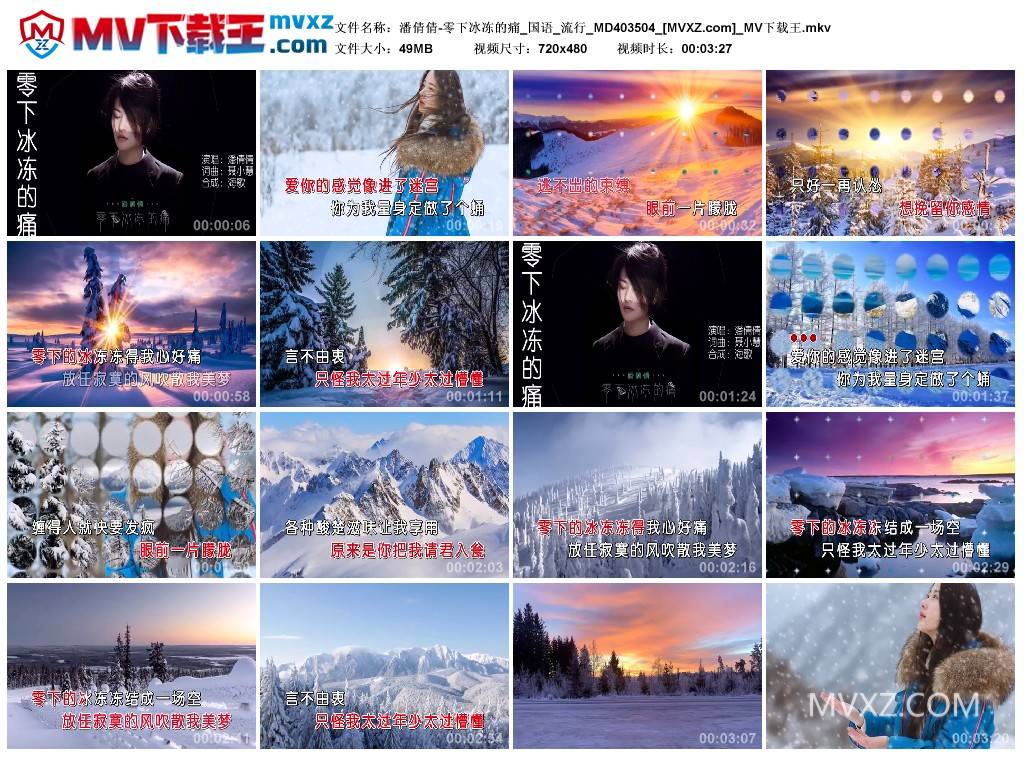 潘倩倩-零下冰冻的痛_国语_流行_MD403504